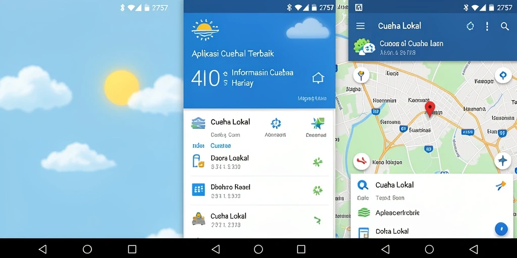 Tampilan antarmuka aplikasi Cuaca Lokal 2757 yang informatif.