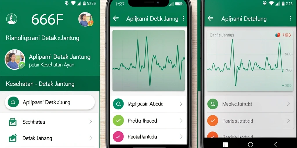 Tampilan antarmuka pengguna aplikasi Detak Jantung 666F yang interaktif.