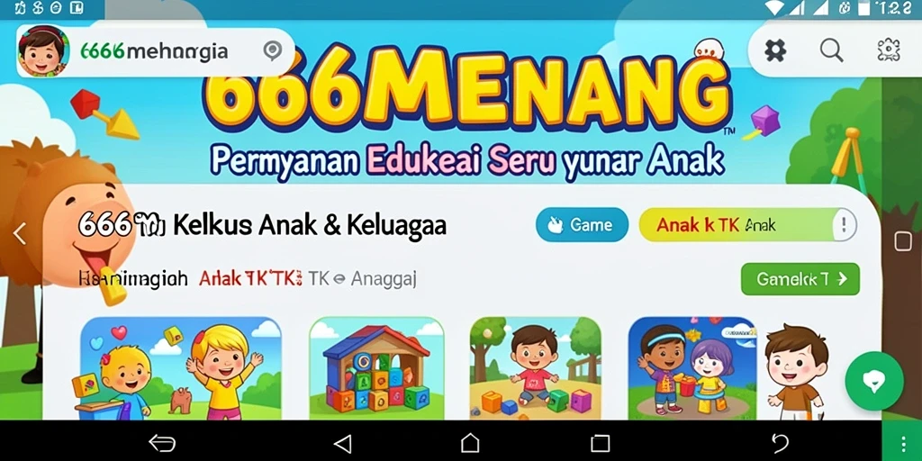 Antarmuka aplikasi 666MENANG yang penuh warna dan menarik.