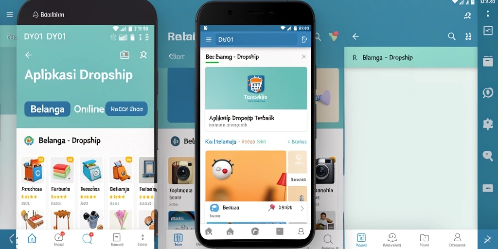 Antarmuka intuitif aplikasi Dropship DY01 yang memudahkan pengguna.