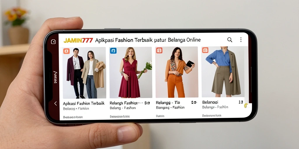 Antarmuka aplikasi JAMIN777 yang menarik dan user-friendly untuk belanja fashion.