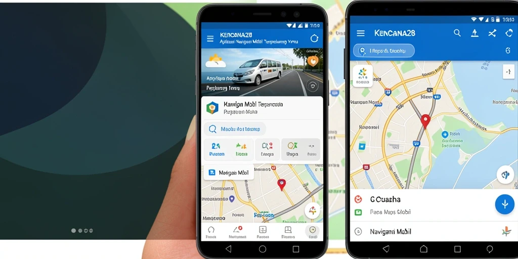 Antarmuka pengguna KENCANA28 untuk navigasi mobil yang praktis.