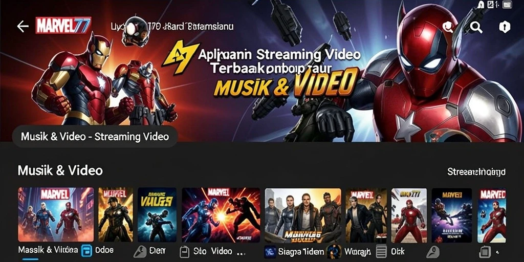 Tampilan antarmuka aplikasi MARVEL77 yang menarik dan fungsional.
