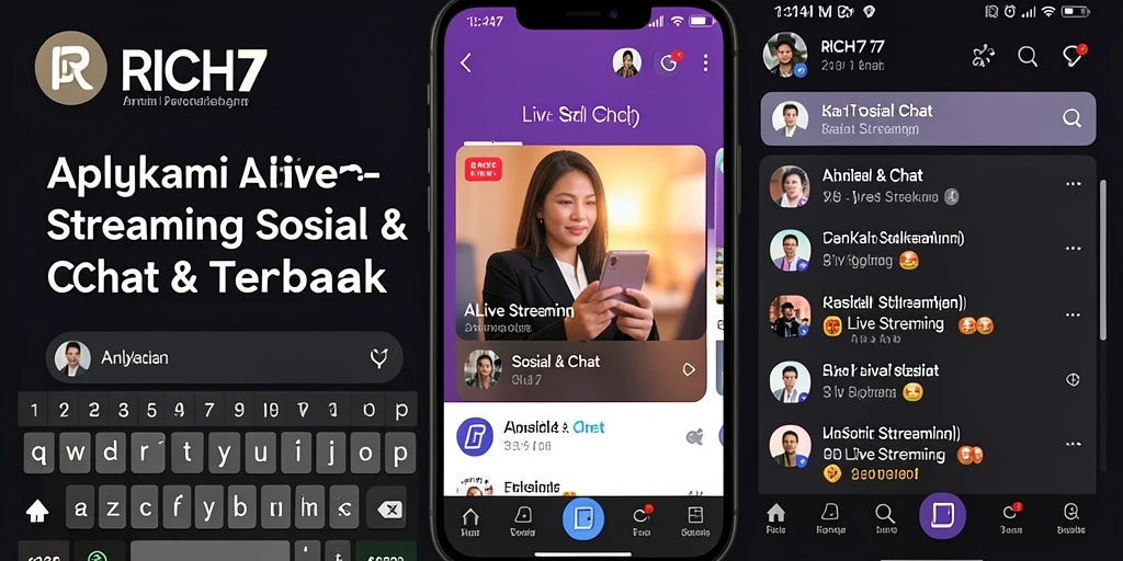 Tampilan antarmuka RICH7 yang interaktif dan menarik saat Live Streaming.