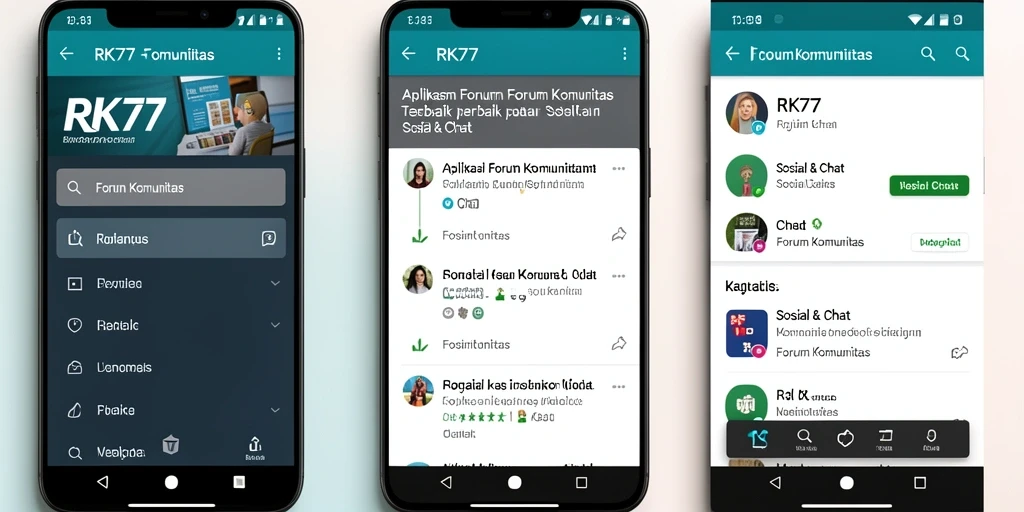 Antarmuka pengguna RK77 yang intuitif dan menarik untuk forum komunitas.