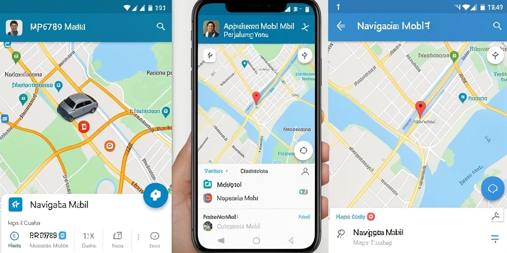 Antarmuka aplikasi RP6789 yang mudah digunakan untuk navigasi mobil.
