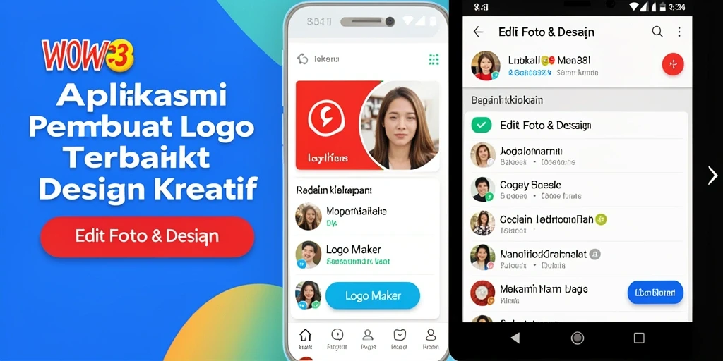 Antarmuka WOW33 yang menarik dan fungsional untuk pembuatan logo.