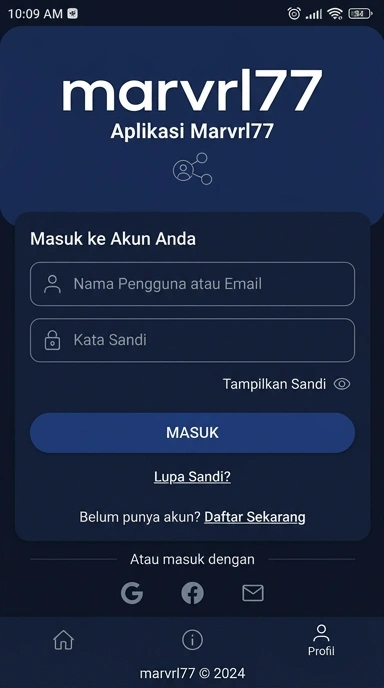Panduan Masuk Akun marvrl77 untuk Android